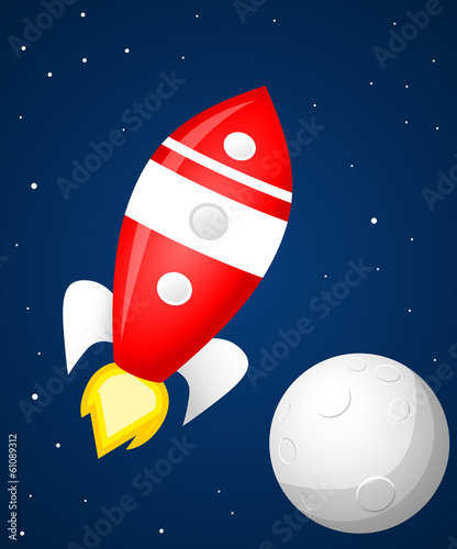 Retro space rocket