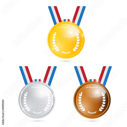 Vector Medals: Gold, Silver, Bronze, First, Second, Third