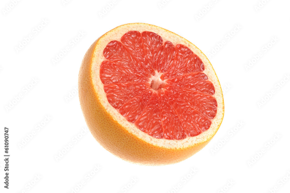 A half of grapefruit on the white isolated A half of grapefruit on the white isolated