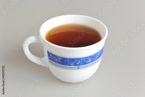 A cup of tea on grey