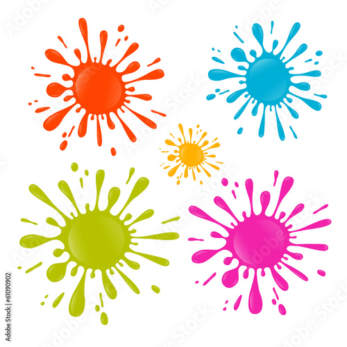 Colorful Vector Splash - Stain - Blot Illustration Set