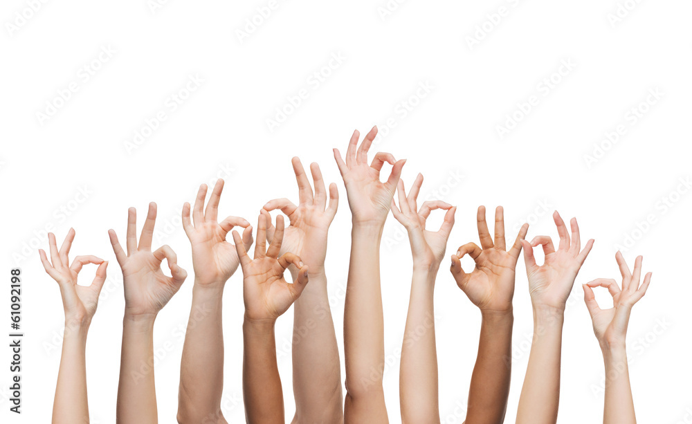 human hands showing ok sign