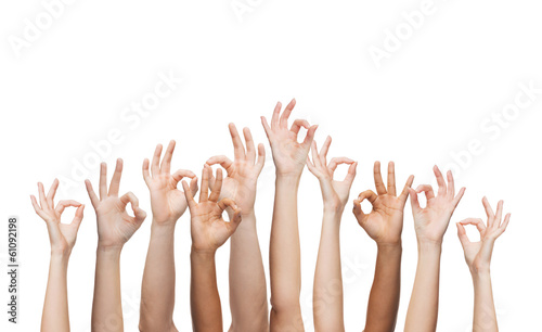 human hands showing ok sign