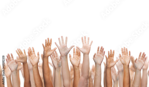 human hands waving hands