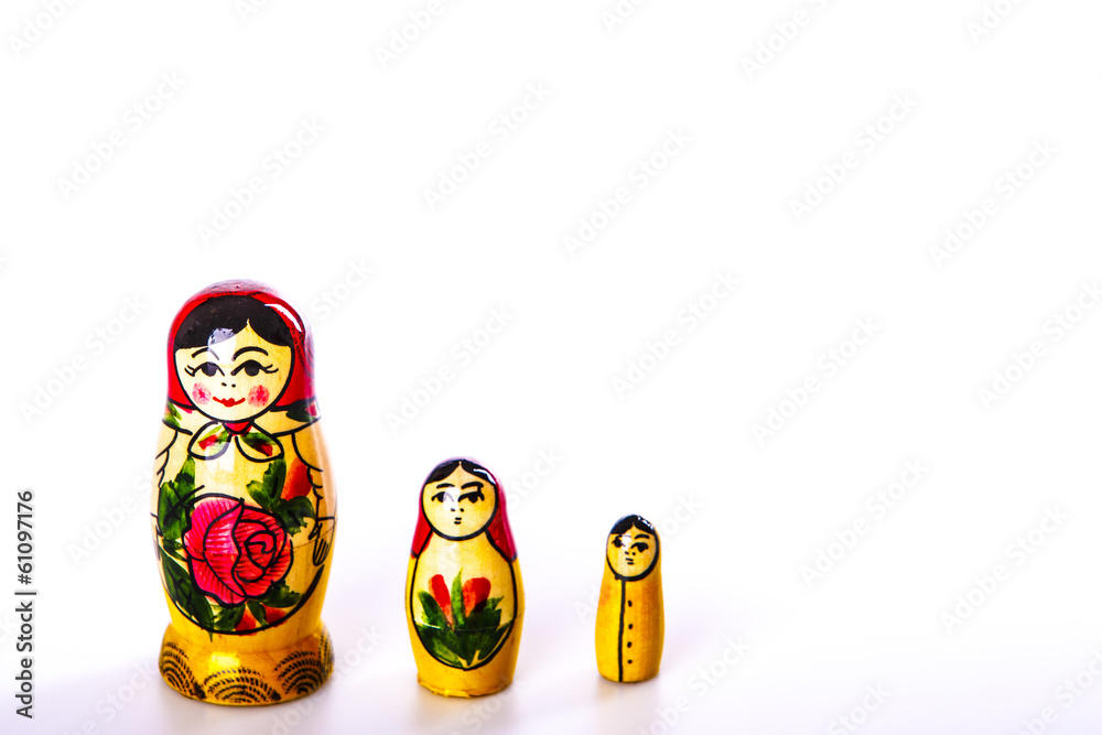 Russian Dolls Matryoshka Isolated on a white background Russian Dolls Matryoshka Isolated on a white background