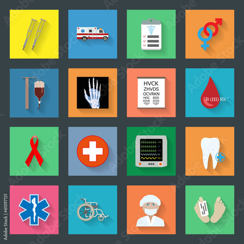 Medicine flat icons set 2
