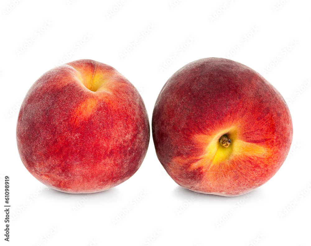 Ripe peach fruit isolated on white background Ripe peach fruit isolated on white background