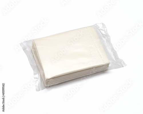 Mini pack of tissue paper on white background