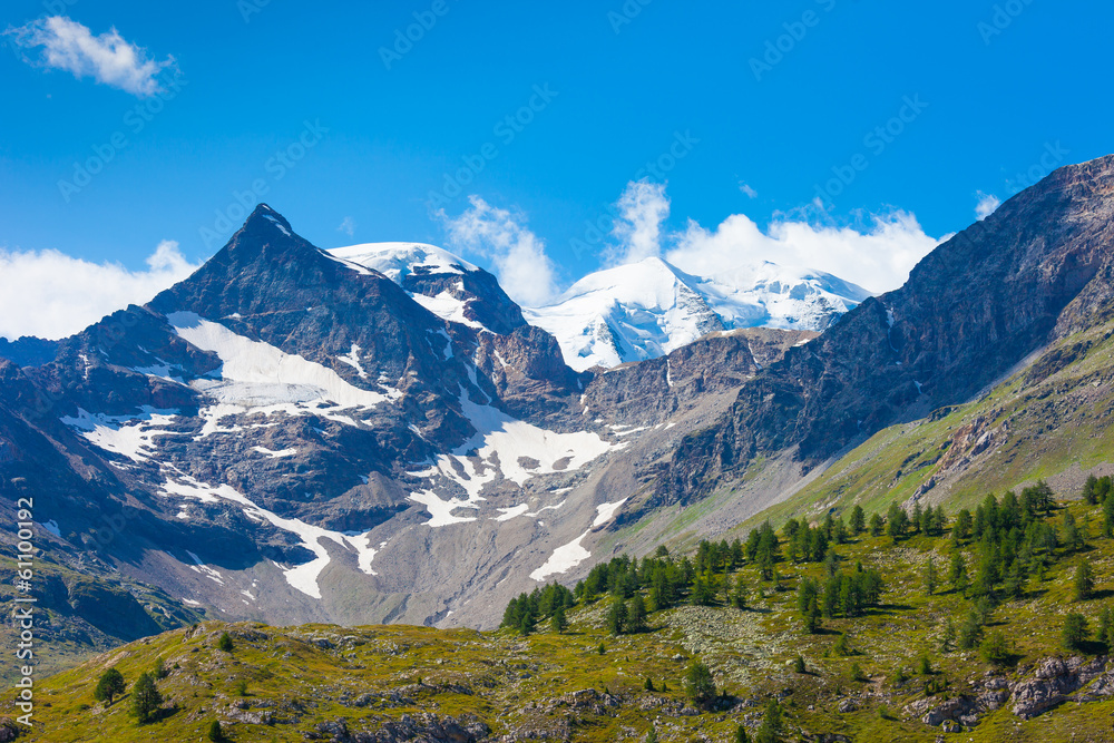 alpine landscape with glacier