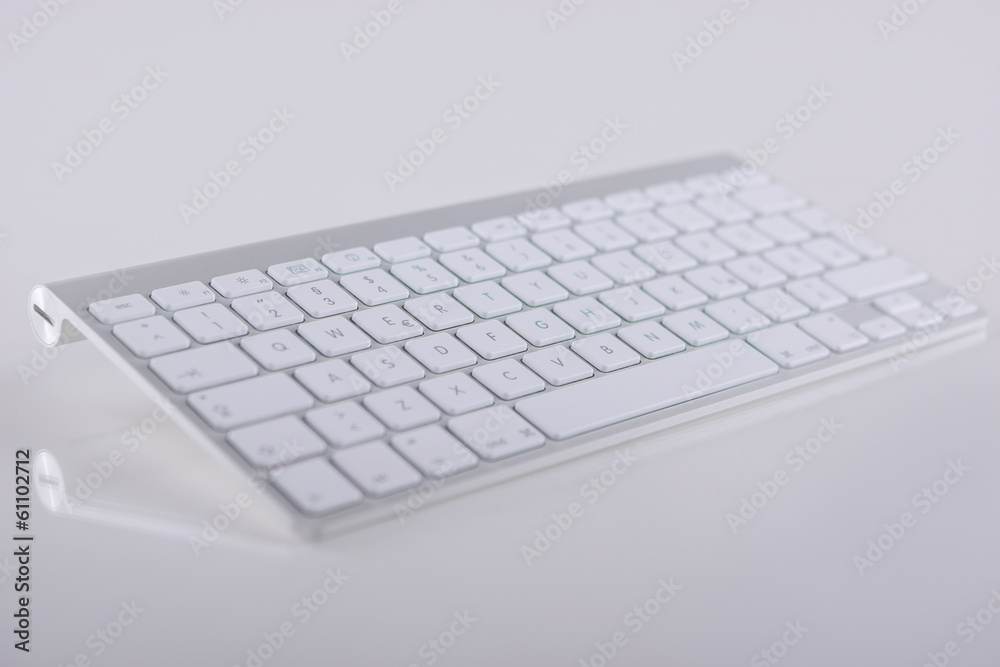 Computer Keyboard Over Glass Surface Computer Keyboard Over Glass Surface