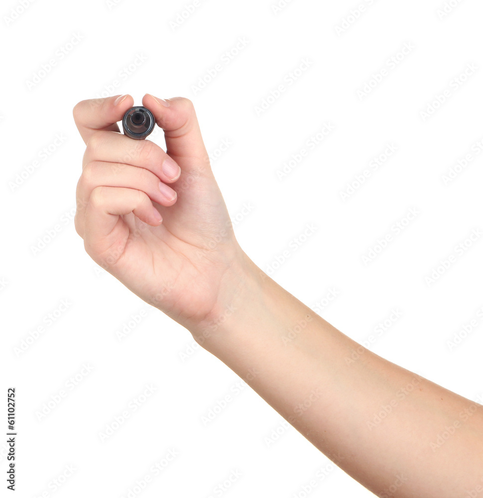 Human hand writing at blank transparent whiteboard Human hand writing at blank transparent whiteboard