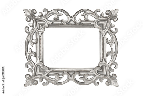 Silver picture frame over white with clipping path © Piotr Pawinski