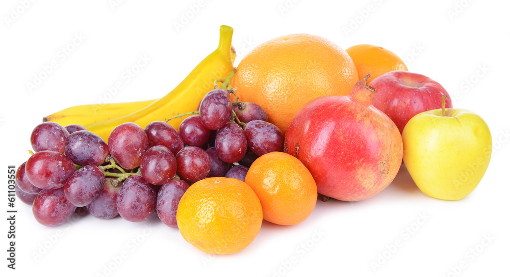 Assortment of exotic fruits isolated on white Assortment of exotic fruits isolated on white
