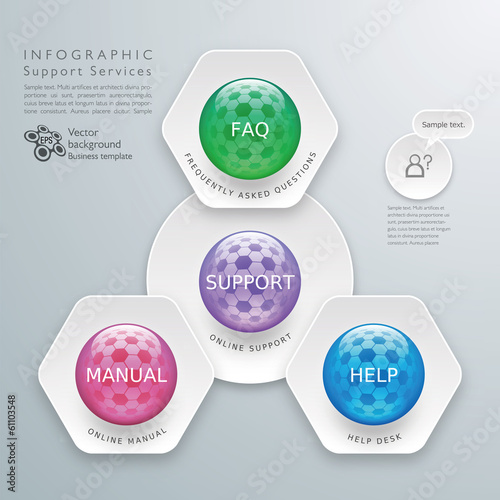 Infographics Vector Background Support Service