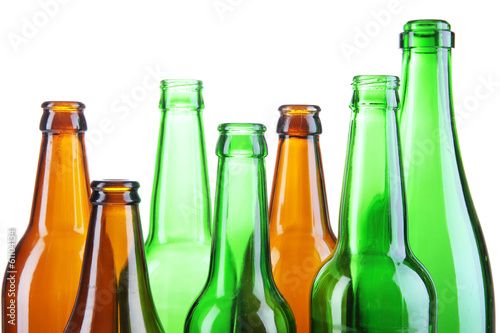 Glass bottles isolated on white