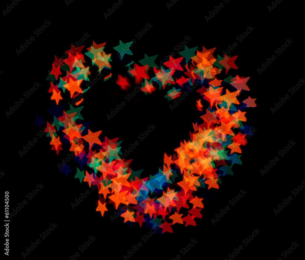 Bright heart bokeh background Bright heart bokeh background