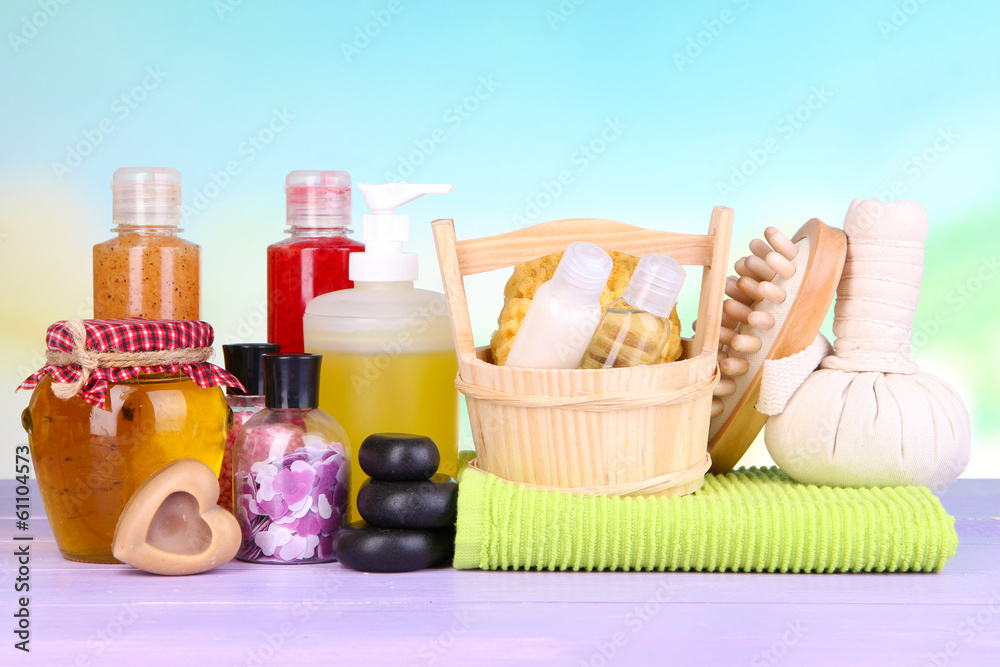 Spa setting on bright background Spa setting on bright background