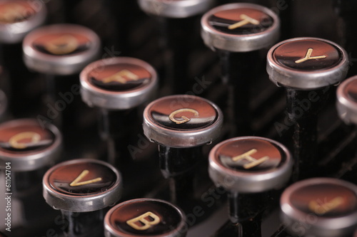 Shallow focus vintage typewriter keys