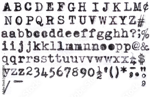 American Typewriter aplphabet on white