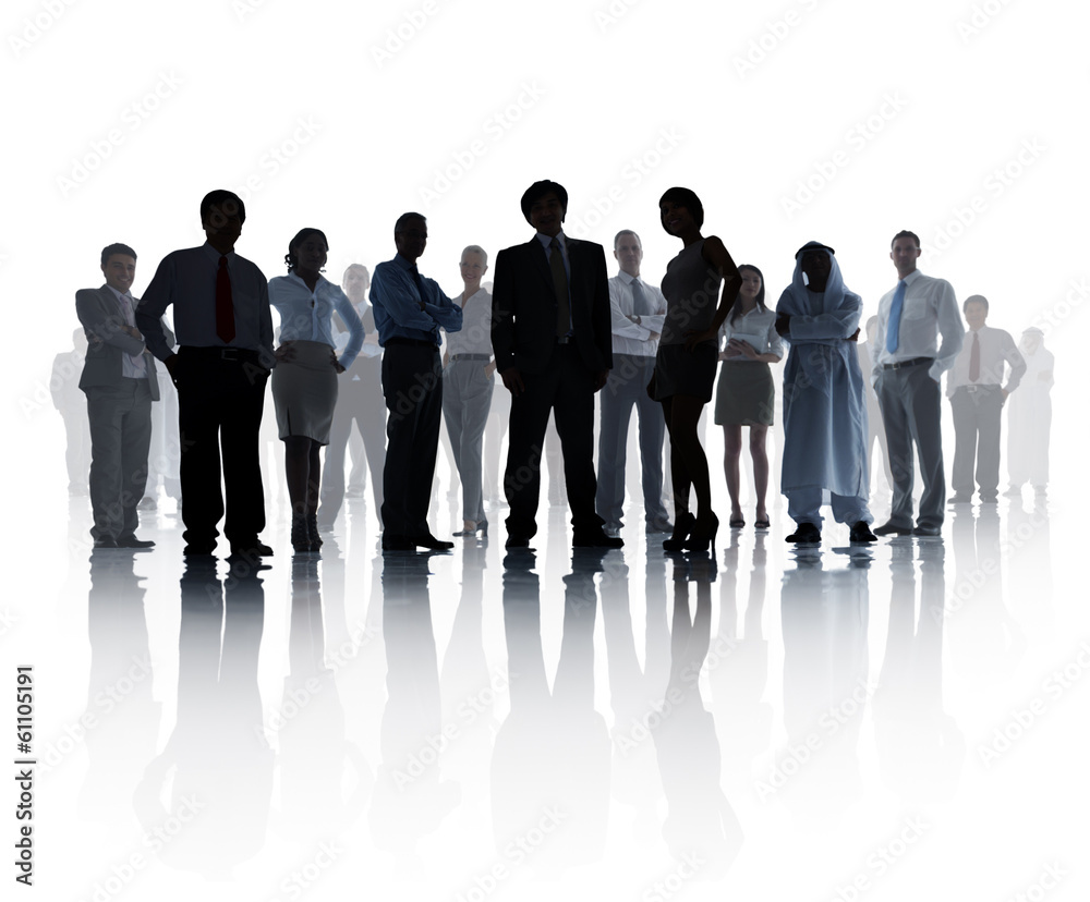 Silhouetted Business Team