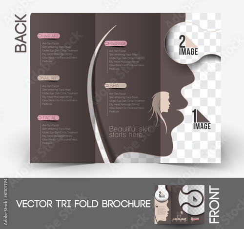 Beauty Care & Salon Tri-Fold Brochure Design