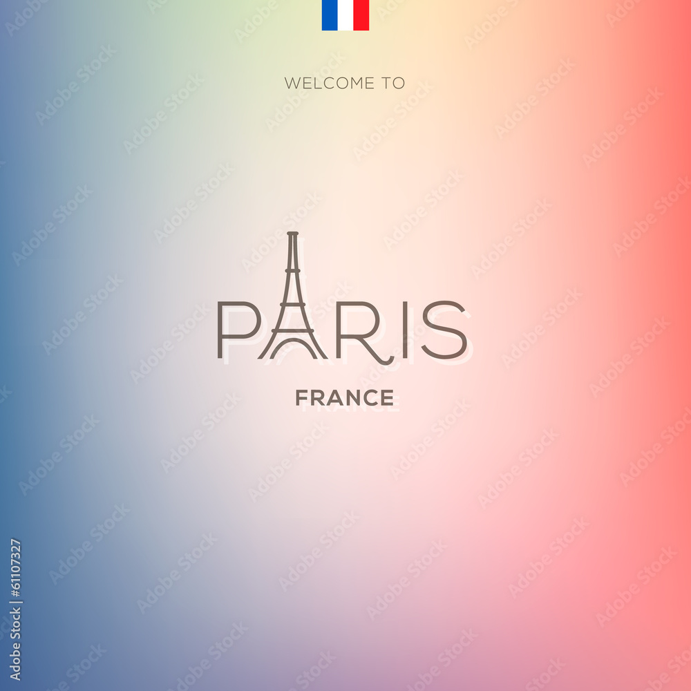 World Cities labels - Paris. Vector Eps10 illustration.