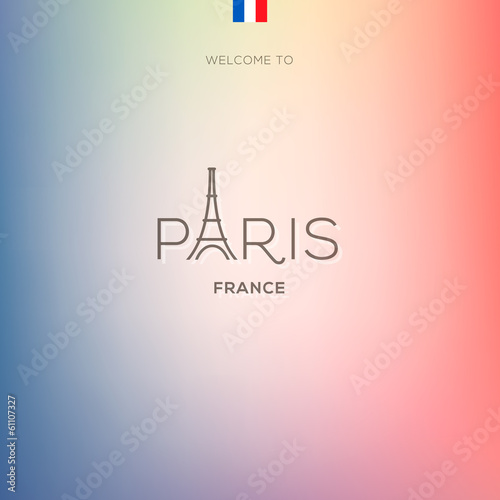 World Cities labels - Paris. Vector Eps10 illustration.