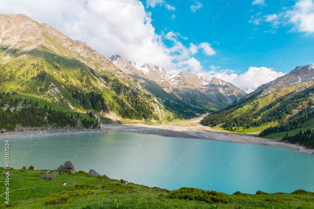 Spectacular scenic Big Almaty Lake ,Tien Shan Mountains