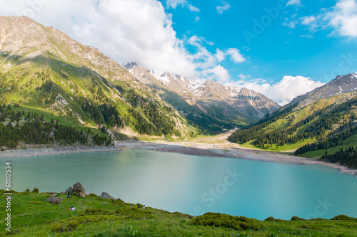 Spectacular scenic Big Almaty Lake  Tien Shan Mountains