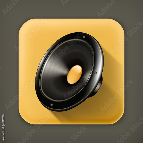 Speaker, long shadow vector icon