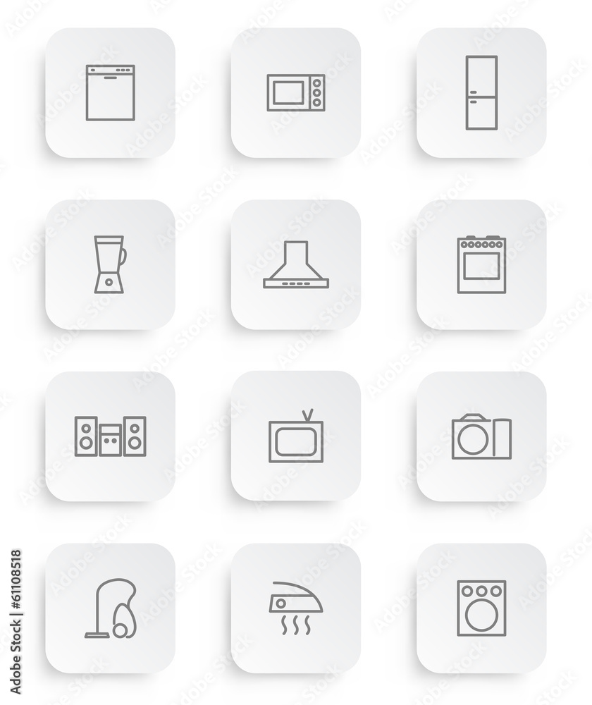 household appliances icons