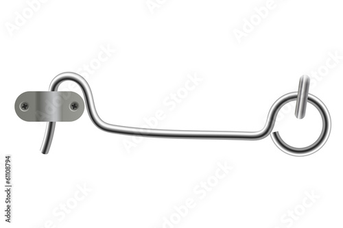 Vector Hook for door locking isolated on white