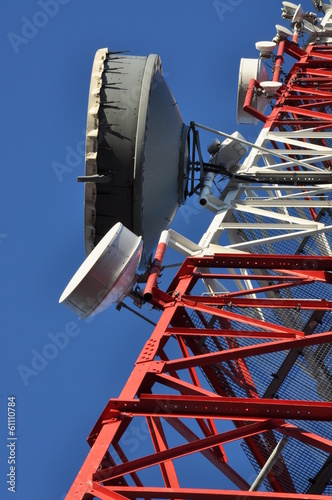 Construction of a telecommunications tower with antennas