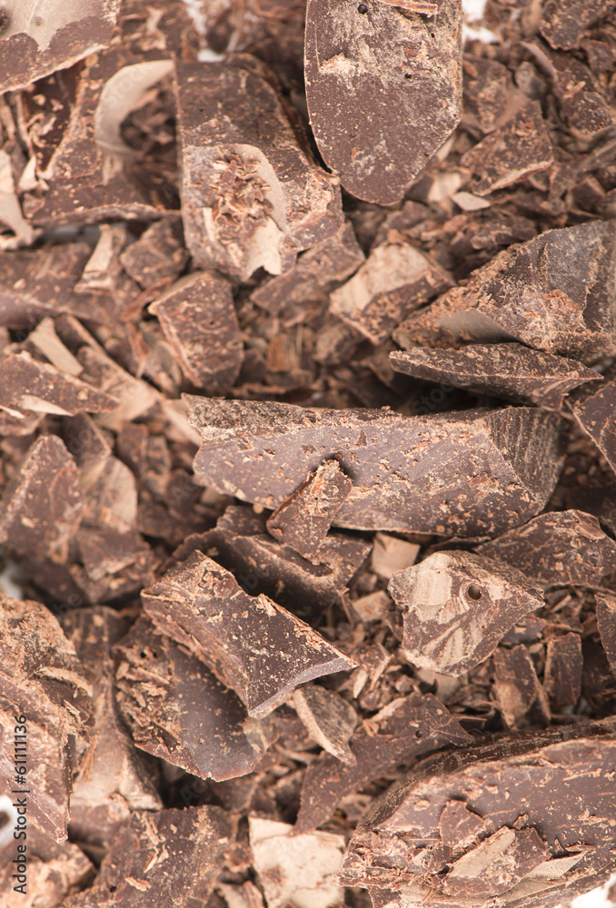 Chocolate pieces close up Chocolate pieces close up