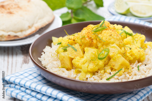 vegetable curry with cauliflower and rice