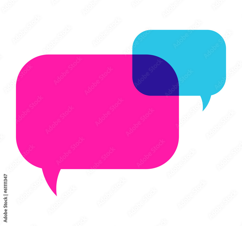 The pair of rectangle speech bubbles