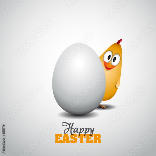 Funny Easter egg chick - background illustration - Happy easter