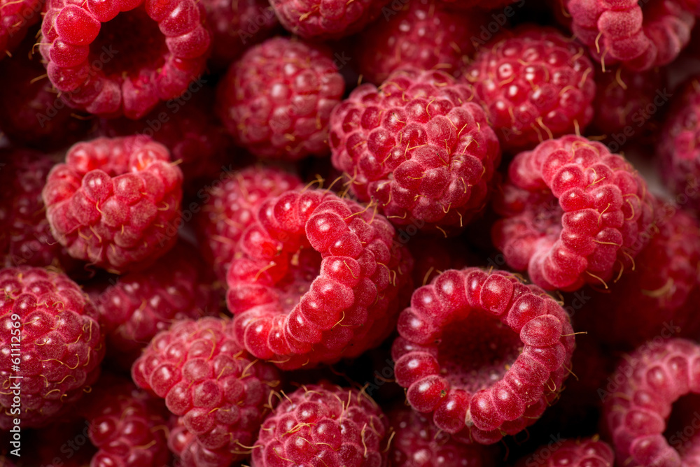 Naklejka premium Raspberry fruit background