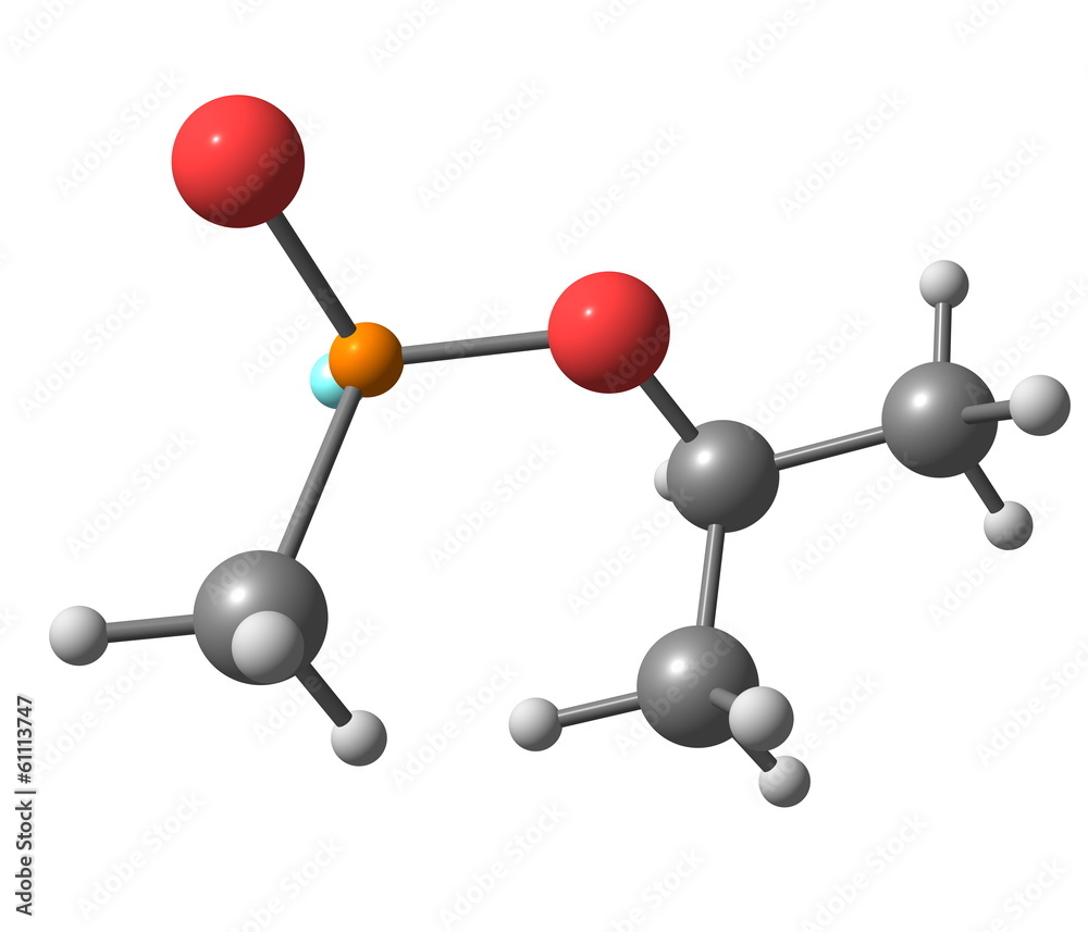 Molecular structure of sarin on white Molecular structure of sarin on white