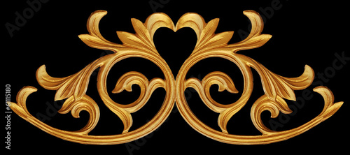 Ornament elements, vintage gold floral designs