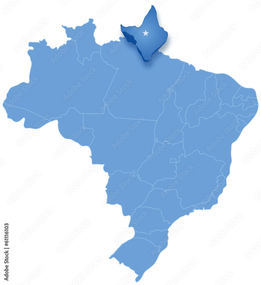 Map of Brazil where Amapa is pulled out