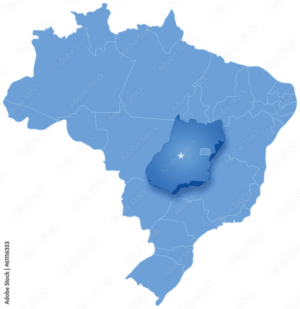 Map of Brazil where Goias is pulled out