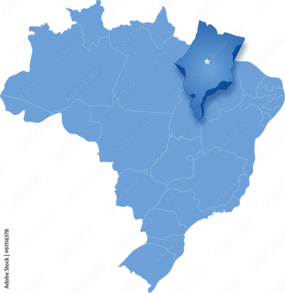 Map of Brazil where Maranhao is pulled out