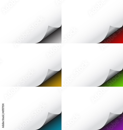Abstract Turned Page Background Set