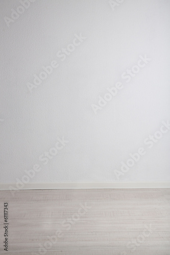 Empty room with wall and wooden floor