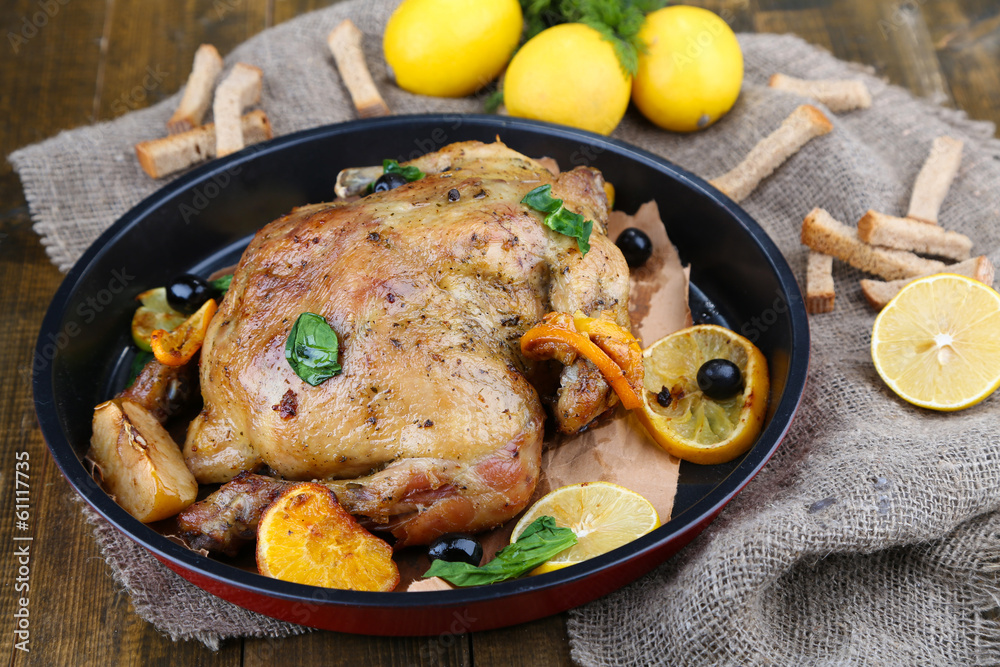 Whole roasted chicken with vegetables Whole roasted chicken with vegetables