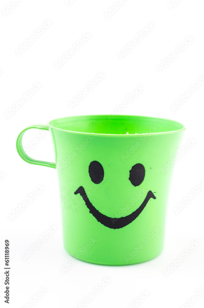 Color plastic cup on isolated white background Color plastic cup on isolated white background