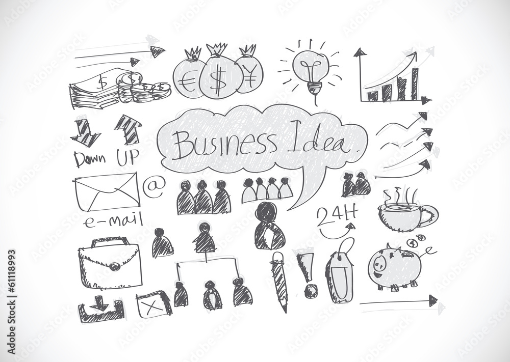 hand doodle Business icon idea hand doodle Business icon idea