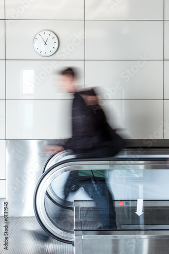 Walking person on walkway photo