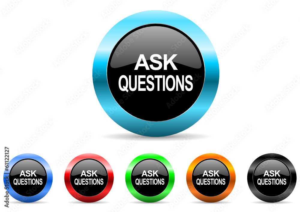 ask questions icon vector set